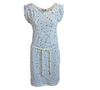 Ragwear Damen Sommerkleid Tammi Bird, Gestreiftes Boho-Kleid, Knielang, Kurzarm, Rundhals, Baumwolle-Polyester (DE/NL/SE/PL, Alphanumerisch, S, Regular, Regular, Weiß)