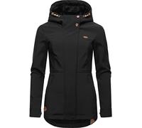 Ragwear Damen Sotfshelljacke atmungsaktive Übergangsjacke mit Teddyfleece-Kapuze Yba Black22 Gr. 5XL