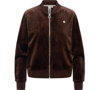 Ragwear Damen Sweatjacke kuschelig weiche Trainingsjacke Sportjacke in Samt-Optik Doron Embossed Dark Choco Gr. L