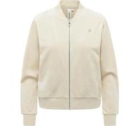 Ragwear Damen Sweatjacke kuschelig weiche Trainingsjacke Sportjacke in Samt-Optik Doron Embossed Ecru Gr. M