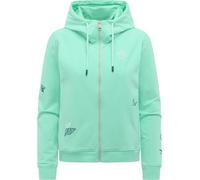 Ragwear Damen Kurze Sweatjacke Zipper mit Verstellbarer Kapuze und modischen Stickereien Parya Embro XS-XXL