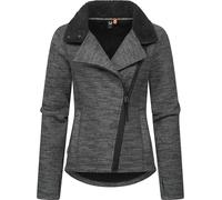 Strickfleecejacke RAGWEAR "Saskie Melange" Gr. M (38), grau (dunkelgrau) Damen Jacken (92922718-M) dunkelgrau