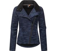 Weiche Strickjacke mit Teddyfell-Futter "Saskie Melange" Navy XS
