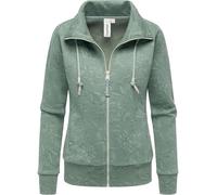 Sweatjacke RAGWEAR "Ronette Print", Damen, Gr. L (40), dusty, 70% Baumwolle, 30% Polyester, tailliert hüftbedeckend, hoch geschlossener Ausschnitt, eng Rippstrickbündchen, Sweatjacken Sweatjacke, Zip-