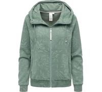 Sweatjacke RAGWEAR "Fllawia Print", Damen, Gr. L (40), dusty, 70% Baumwolle, 30% Polyester, gerade hüftbedeckend, hoch geschlossener Ausschnitt, eng Rippstrickbündchen, Sweatjacken, modische Damen Zip