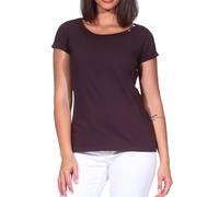 Ragwear Damen T-Shirt Kurzarmshirt Basic Freizeitshirt Fllorah GOTS 2521-10012 Plum (2030) S