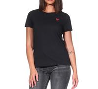 Kurzarmshirt RAGWEAR "ADORI A", Damen, Gr. XXL, schwarz, Jersey, Obermaterial: 60% Baumwolle, 40% Polyester, bestickt, hüftbedeckend, Rundhals, Shirts (21762160-XXL) schwarz