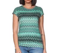 Ragwear Damen T-Shirt Kurzarmshirt Rundhals mit Chevorn-Muster Diona Print 2631-10004 Dusty Green (5036) XXL
