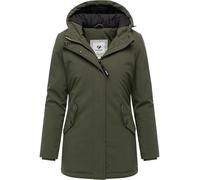 Ragwear Damen taillierter Softshell-Kurzmantel wasserdicht mit Kapuze Navanuti Dark Olive Gr. L