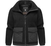 Ragwear Damen Teddy-Fleecejacke warme Plüschjacke mit gesteppten Details Arctika Black Gr. M