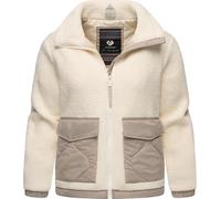 Ragwear Damen Teddy-Fleecejacke warme Plüschjacke mit gesteppten Details Arctika Off White Gr. L