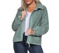 Ragwear Damen Teddyfleece-Jacke Kunstpelz Plüschjacke mit Stehkragen Nordicka 2521-30040 Dusty Green (5036) XXL