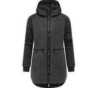 Ragwear Damen Teddyfleece Kurzmantel warmer Plüschmantel mit Kapuze Longeddy YOUMODO Black025 Gr. XS