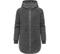 Ragwear Damen Teddyfleece Kurzmantel warmer Plüschmantel mit Kapuze Longeddy YOUMODO Stone Grey25 Gr. M