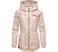 Ragwear leichte Damen Übergangsjacke wasserdichte Outdoorjacke mit floralem Allover-Print und Kapuze Dankka Spring YOUMODO Light Pink Gr. 4XL