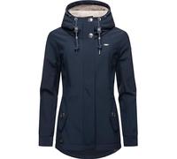 Softshelljacke RAGWEAR "Monadde Softshell", Damen, Gr. S (36), blau (navy), Obermaterial: 97% Polyester, 3% Elasthan. Innenfutter: 100% Polyester, figurumspielend Po-bedeckend, verstellbar ohne Bündch