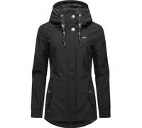 Ragwear Damen Übergangsjacke Funktionsjacke Softshelljacke wasserdicht atmungsaktiv mit Kapuze Monadde Softshell Black Gr. XXL