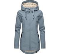 Ragwear Damen Übergangsjacke leichte Jacke Kurzmantel wasserdicht mit verstellbarer Kapuze Zuzka Intl Stone Blue24 Gr. S