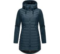 Ragwear Damen Übergangsjacke leichte lang Steppjacke mit weichen Ärmeln und Kapuze Sandrra Long Petrol Gr. XS
