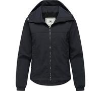 Ragwear Damen Übergangsjacke Oversized Sommerjacke kurz mit im Kragen verstaubarer Kapuze Cerys YOUMODO Black Gr. L