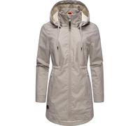 Ragwear Damen Übergangsjacke leichte Jacke lang wasserdicht mit abnehmbarer Kapuze Dakkota II Bone Gr. XL