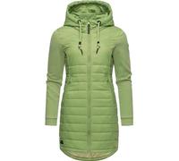Ragwear Damen Übergangsmantel Lange leichte Steppjacke mit Kapuze und weichen Ärmeln Lucinda Long Light Green24 Gr. M
