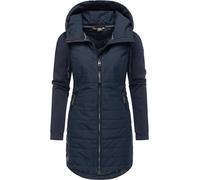 Ragwear Damen Übergangsmantel Lange leichte Steppjacke mit Kapuze und weichen Ärmeln Lucinda Long XS-6XL