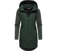 Ragwear Damen Übergangsmantel Lange leichte Steppjacke mit Kapuze und weichen Ärmeln Lucinda Long Dark Green23 Gr. L