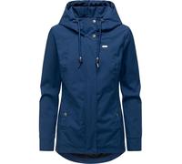 Ragwear Damen ultraleichte atmungsaktive und wasserdichte Übergangsjacke kurze Funktionsjacke mit verstellbarer Kapuze Alvena Summer YOUMODO Night Blue Gr. S