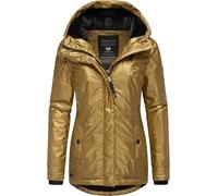 Ragwear Damen warme Shiny Winterjacke in glänzender Opitk mit kuscheliger Kapuze Monadde Bling YOUMODO Inca Gold Gr. XL