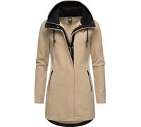 Ragwear Damen warme Teddyjacke lang Fleecemantel mit Kapuze Letti Teddy-Fleece YOUMODO Sand Gr. L