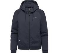 Ragwear Damen warme Übergangsjacke kurze Bomberjacke mit elastischen Bündchen und verstellbarer Kapuze Chinta Warm YOUMODO Navy Gr. L