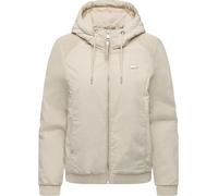 Ragwear Damen warme Übergangsjacke kurze Bomberjacke mit elastischen Bündchen und verstellbarer Kapuze Chinta Warm YOUMODO Ecru Gr. M
