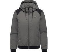 Ragwear Damen warme Übergangsjacke kurze Bomberjacke mit elastischen Bündchen und verstellbarer Kapuze Chinta Warm YOUMODO Stone Grey Gr. M