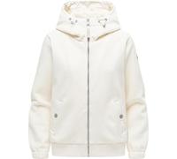 Ragwear Damen warme Übergangsjacke kurze Cord-Jacke aus kuscheligem Rippstrickoptik-Material in Samt-Haptik Plüschjacke mit Fleece-Innenfutter und Kapuze Cousy Short Bonded Ecru26 Gr. S