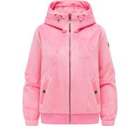 Ragwear Damen warme Übergangsjacke kurze Cord-Jacke aus kuscheligem Rippstrickoptik-Material in Samt-Haptik Plüschjacke mit Fleece-Innenfutter und Kapuze Cousy Short Bonded XS-XXL