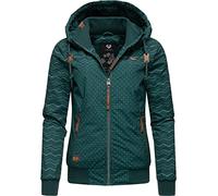 Ragwear Damen warme wasserdichte Winterjacke mit Kapuze Nuggie Zig Zag Intl. Dark Green22 Gr. 3XL