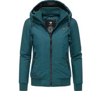Ragwear Damen warme wasserdichte Winterjacke Outdoorjacke mit Kapuze Nuggie Melange Pine Green25 Gr. L