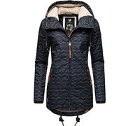 Ragwear Damen warme Winterjacke kurz wasserdicht mit Kapuze Zuzka Winter Navy Zig Zag21 Gr. XS