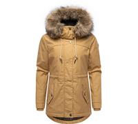Ragwear Damen warme Winterjacke mit abnehmbarem Kunstfell und flauschigem Teddy Fleece Futter Kurzmantel Tawny Short YOUMODO Camel Gr. XL