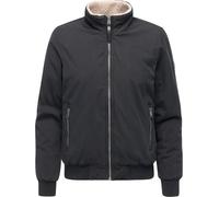 Outdoorjacke RAGWEAR "Coogie YOUMODO", Damen, Gr. S (36), schwarz, Obermaterial: 68% Baumwolle, 32% Nylon, Innenfutter: 100% Polyester, Wattierung: 100% Polyester, gerade hüftbedeckend, hoch geschloss