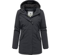Ragwear Damen warmer Softshell-Kurzmantel wasserdichte lange Winterjacke mit verstellbarer Kapuze Navanuti Dark Grey Gr. M