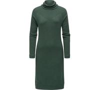 Ragwear Damen warmes Langarm Kleid Midikleid Elegantes Jersey Pulloverkleid mit Rippdetails und Rollkragen Peona Pine Green Gr. XL