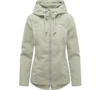 Ragwear Damen wasserdichte leichte Übergangsjacke kurze Jacke mit Kapuze Monadde Dusty Olive Gr. XL
