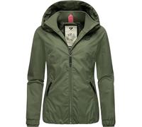 Ragwear Damen wasserdichte Übergangsjacke leichte Jacke kurz mit Kapuze Dizzie Intl Dark Olive024 Gr. S
