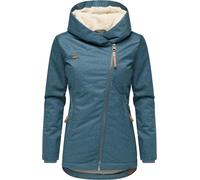 Winterjacke RAGWEAR "Gordon", Damen, Gr. S (36), blau (graublau), Außenmaterial: 100% Polyester. Innenfutter: 100% Polyester. Wattierung: 100% Polyester, figurbetont hüftlang, asymmetrischer Ausschnit