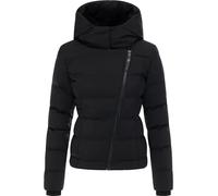 Ragwear Damen wasserdichte Winterjacke warme Steppjacke mit asymmetrischem Reißverschluss und Kapuze Harlen YOUMODO Black Gr. L