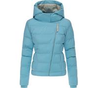 Ragwear Damen wasserdichte Winterjacke warme Steppjacke mit asymmetrischem Reißverschluss und Kapuze Harlen YOUMODO Cloud Gr. M