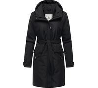 Ragwear Damen wasserdichter leichter Wintermantel warmer Parka mit Bindegürtel und Kapuze Horatia Warm YOUMODO XS-3XL