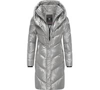 Ragwear Damen wasserdichter shiny Mantel lange warme Winterjacke mit großer Kapuze Natalka Bling YOUMODO Light Grey Gr. L